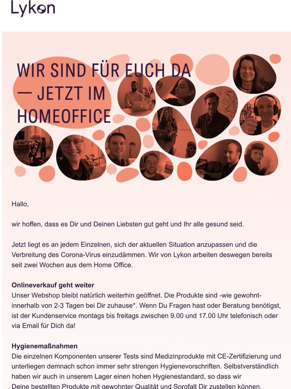 Wir sind weiterhin für Dich da!
