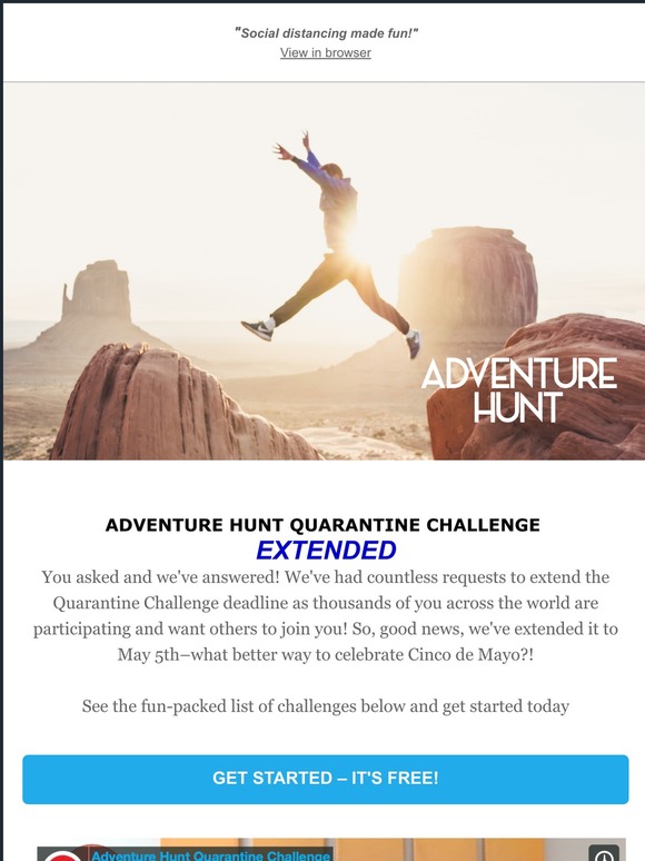 Win The Trip Of A Lifetime In The Adventure Hunt Quarantine Challenge