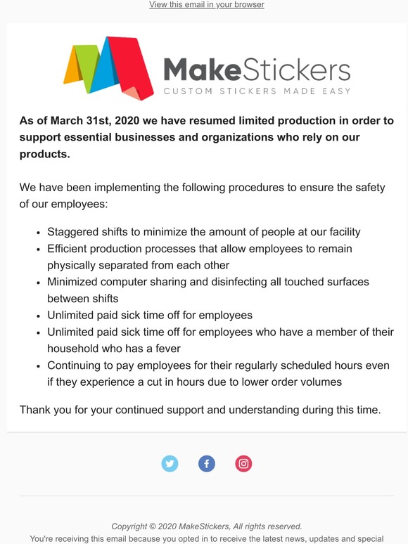 Resuming Production to Support Essential Businesses