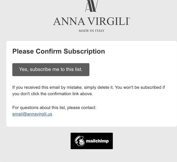 Anna Virgili Newsletter: Please Confirm Subscription 