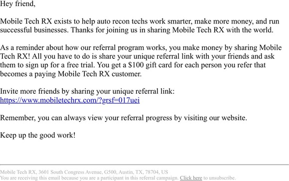 Your Mobile Tech RX referral program update