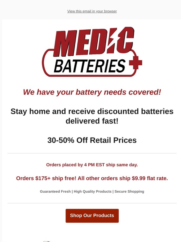 Get High Quality Discounted Batteries Delivered Fast