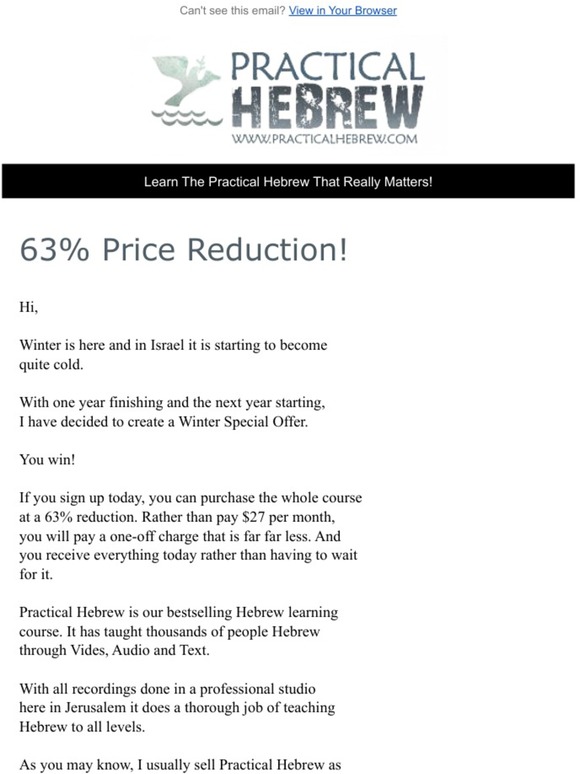 63% Price Reduction!