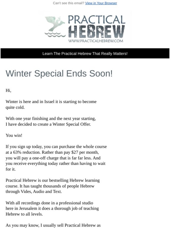 Winter Special Ends Soon!