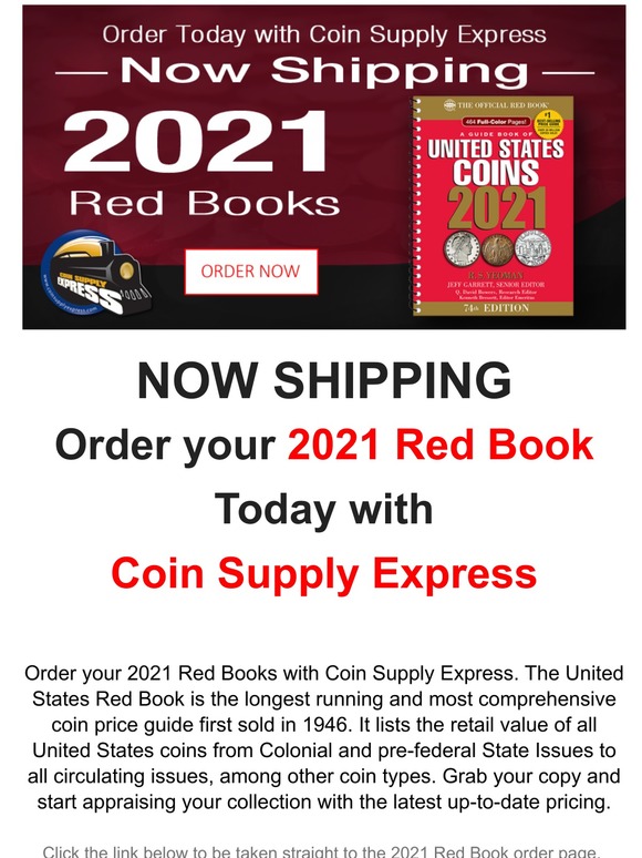 Coin Supply Express 2021 Red Books are In Stock! Milled