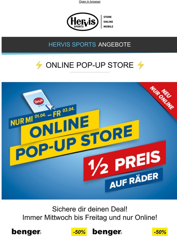 Hervis AT ⚡ PopUp Store Räder zum ½ Preis ⚡ Milled