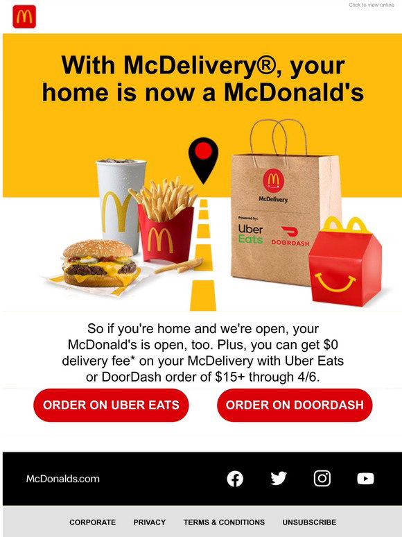 McDonald's: Get $0 delivery fee on your favorites | Milled