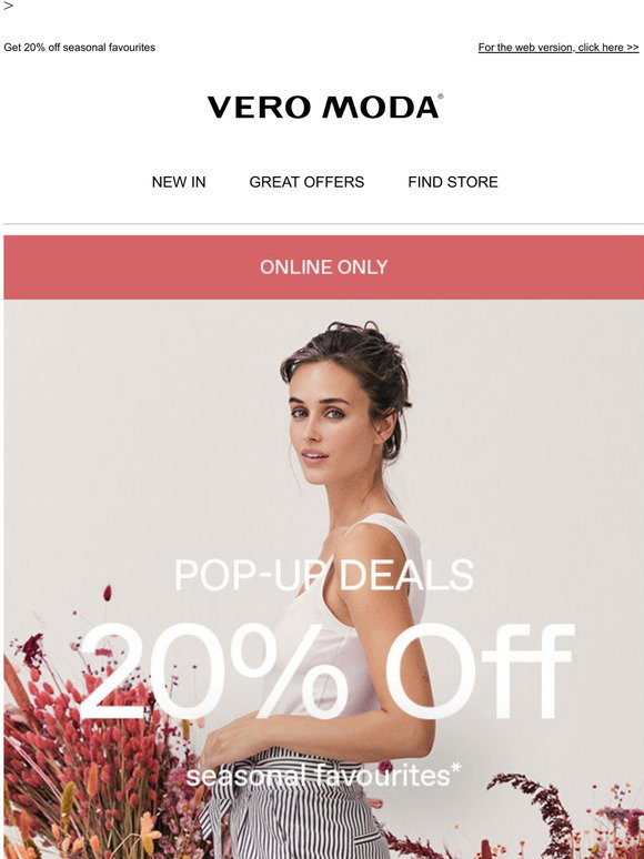 Vero Moda UK Email Newsletters: Shop Sales, Discounts, and Coupon Codes Page