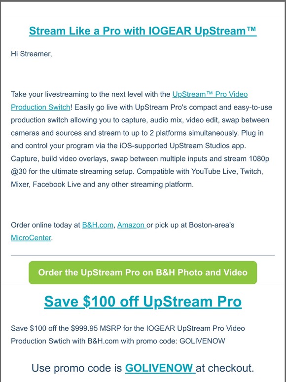 b & h video promo code