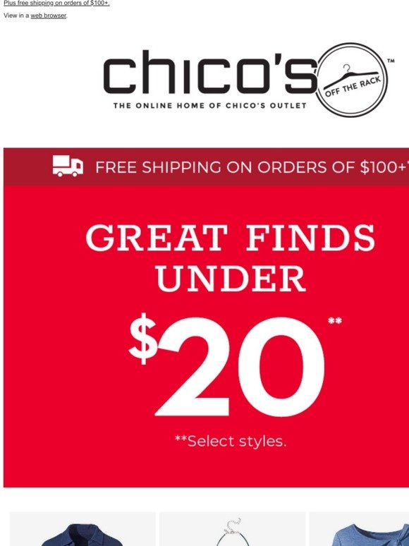 Chico's Off The Rack NEW deals under 20 added Milled