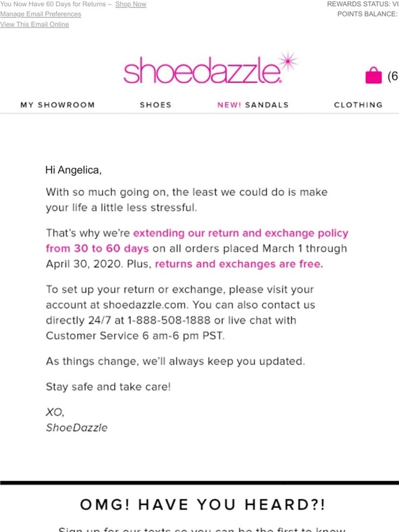 shoedazzle return form