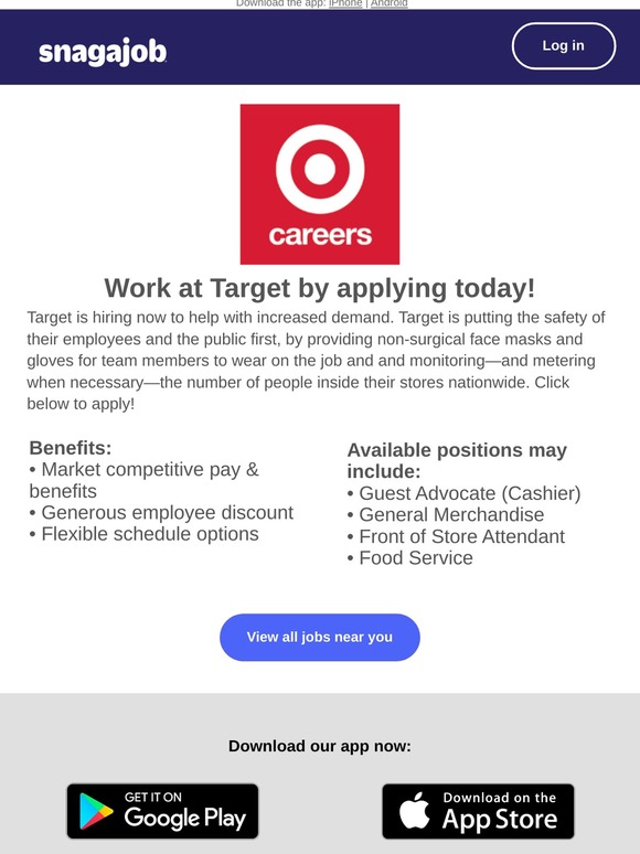 Snagajob Actively Hiring Target is hiring near 10001 Milled