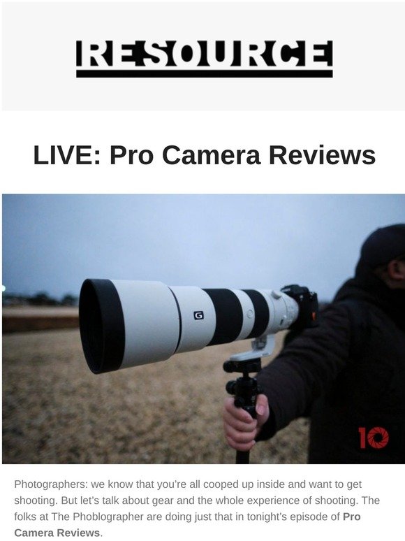 Join us tonight on the live Pro Camera Reviews show
