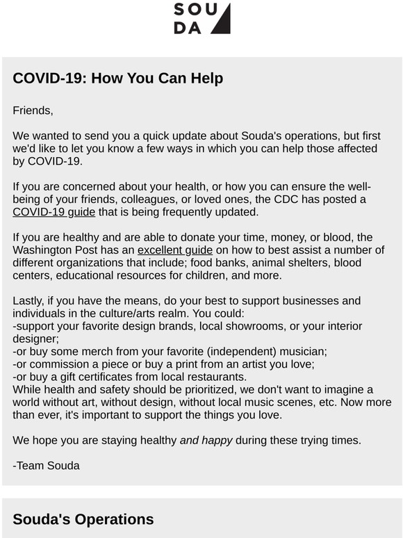 Souda Update + COVID-19: How You Can Help  + Corona-Jams