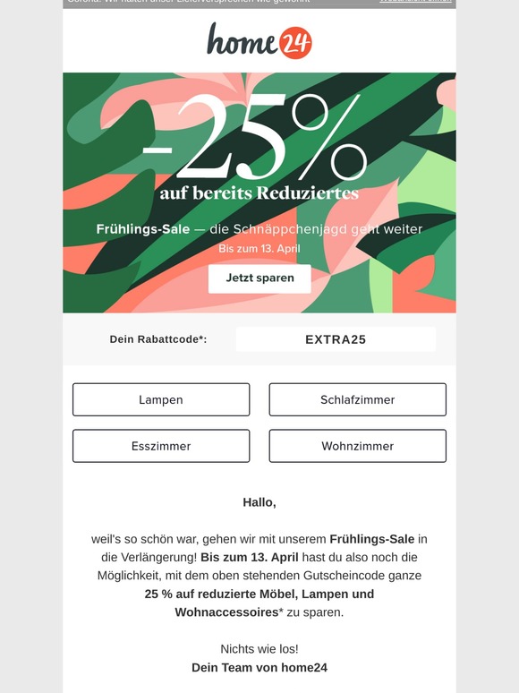 Frühlings-Sale für dich verlängert 🎉