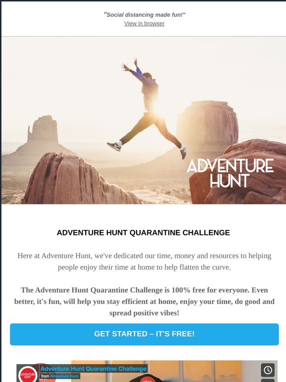 Win The Trip Of A Lifetime In The Adventure Hunt Quarantine Challenge