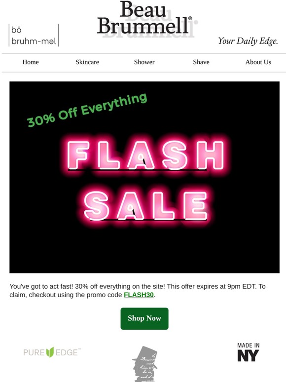 Flash Sale! 30% Off everything!