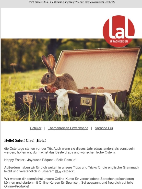 LAL Sprachreisen wünscht frohe Ostern!
