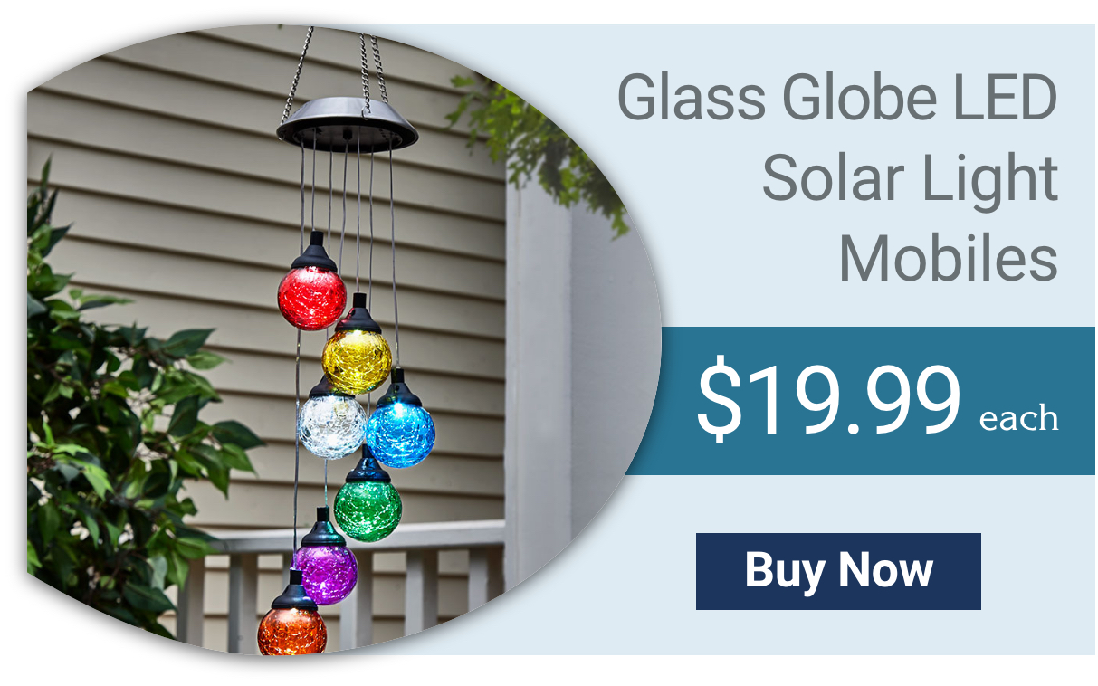 glass globe led solar light mobiles