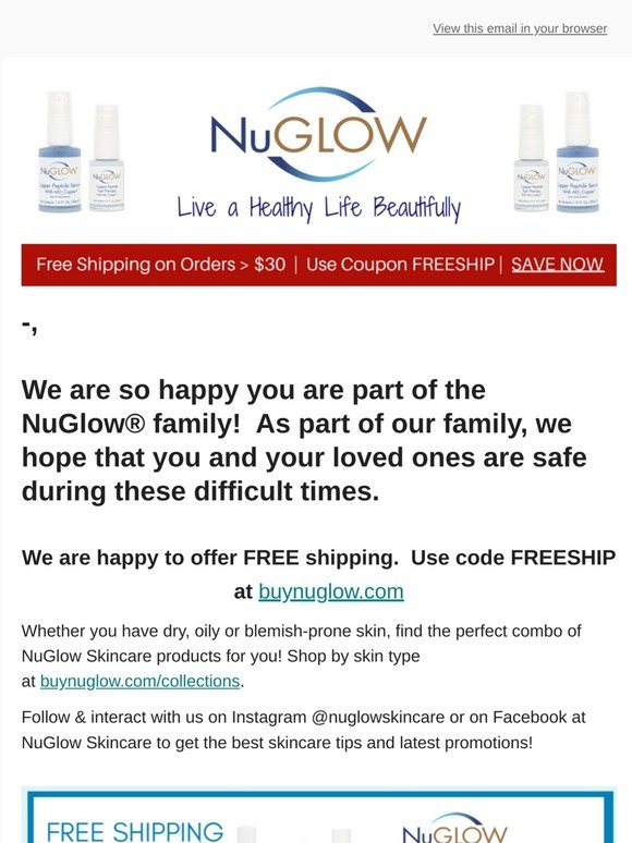Don't Miss Out on NuGlow Skincare + FREE Shipping