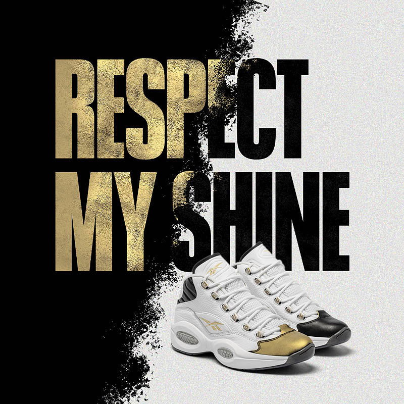 Reebok Iverson Question Mid Gold Toe 