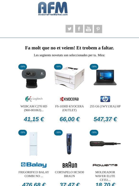 La millor selecció d'electrònica i complements, t'estan esperant.