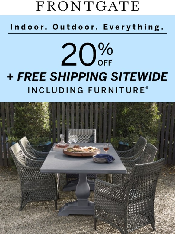 Frontgate: Dinner with a side of sunshine. 20% off + FREE shipping ...