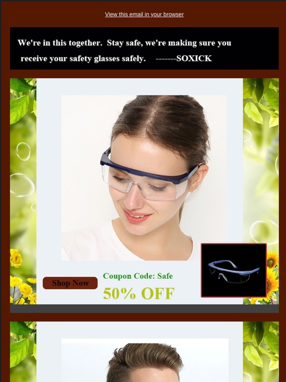 Money save on protective eyeglasses with this email-only offer  (70% OFF)