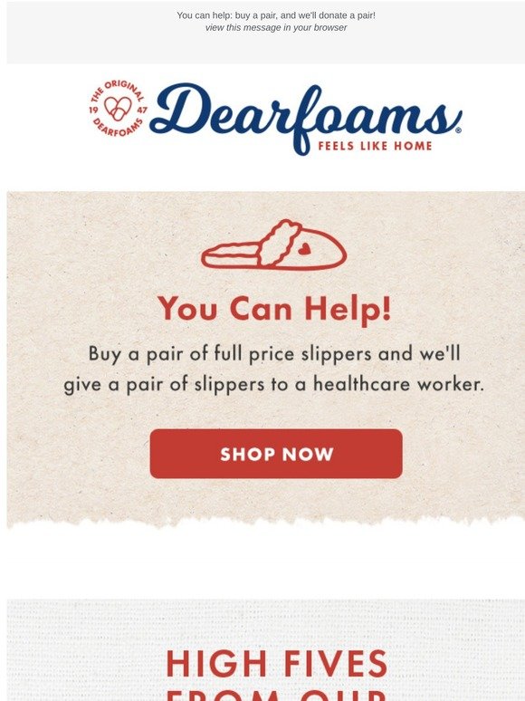 dearfoams for healthcare workers