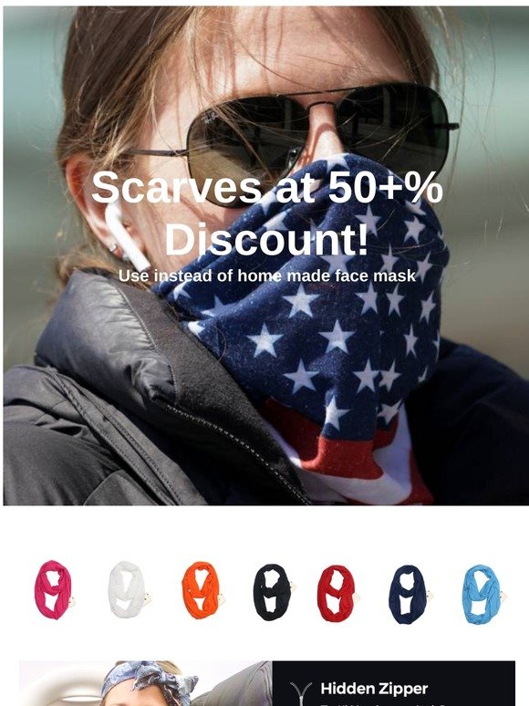 🔬👾"President Trump recommends that people wear face coverings in public to slow the spread of the coronavirus" Washington Post📝 >50% off SCARVES