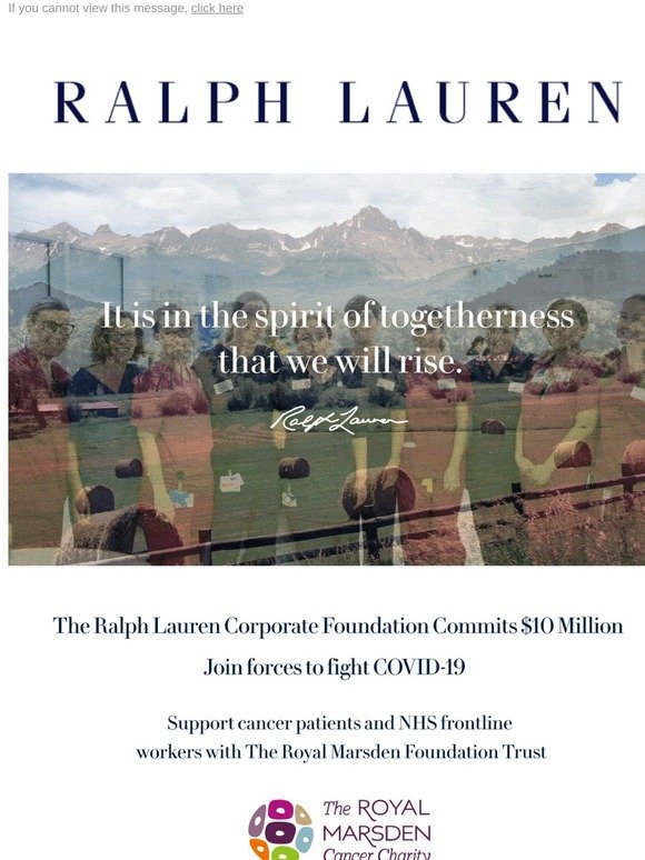 Join Forces with Ralph Lauren to Fight COVID-19