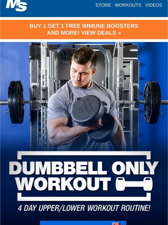 Muscle & Strength: 4 Day Dumbbell Only Workout | Milled