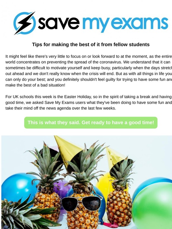 Save My Exams How to have fun during lockdown, according to students