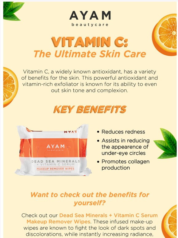 ayam beauty care dead sea minerals wipes