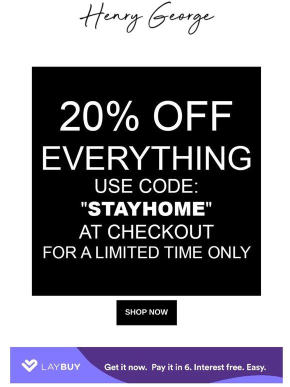 20% off Everything