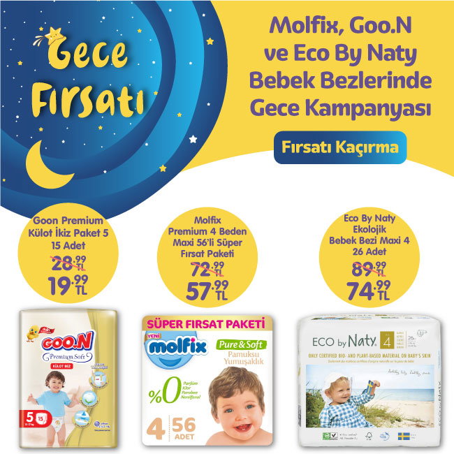 Joker Com Tr Gece Firsati Basladi Molfix Goo N Eco By Naty Bebek Bezlerinde Ozel Fiyatlar Milled