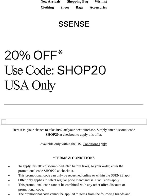 ssense discount code