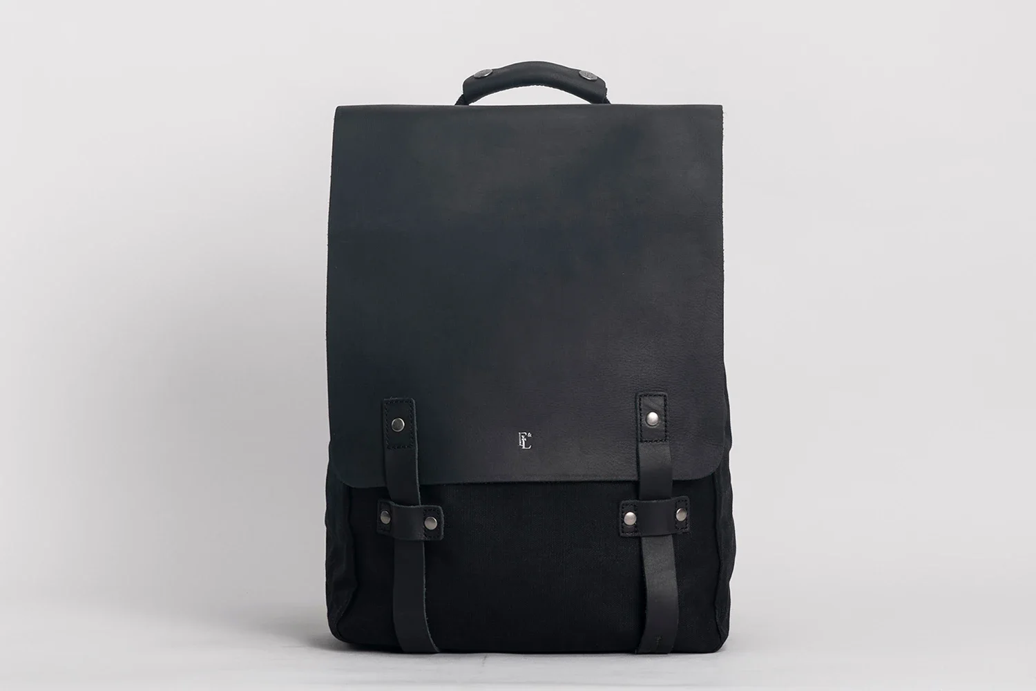 Brown Black Forbes & Lewis Suffolk Canvas Leather Backpack Rucksack Bag 