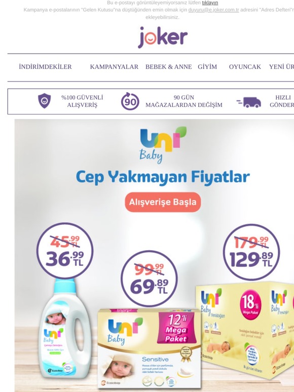 Cep Yakmayan Fiyatlar! | Uni Baby Markalı Ürünlerde Özel İndirimler!