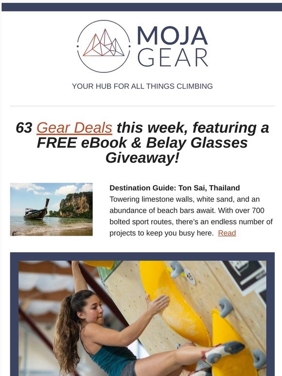 3 Climbing Mobility Exercises, Belay Glasses 😎 Giveaway, FREE Footwork eBook, and Gear Deals in this week's Climbing Beta