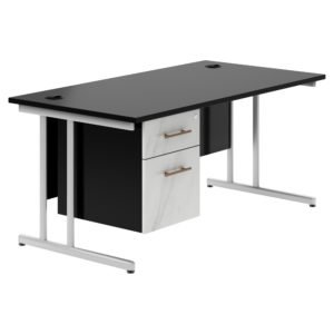 Carbon Cantilever Desk with Single Pedestal