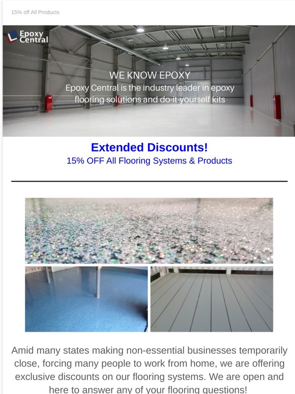 Extended Discounts! ➡️ 15% Off All Flooring Systems ‼