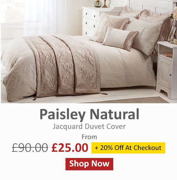 paisley natural jacquard duvet cover