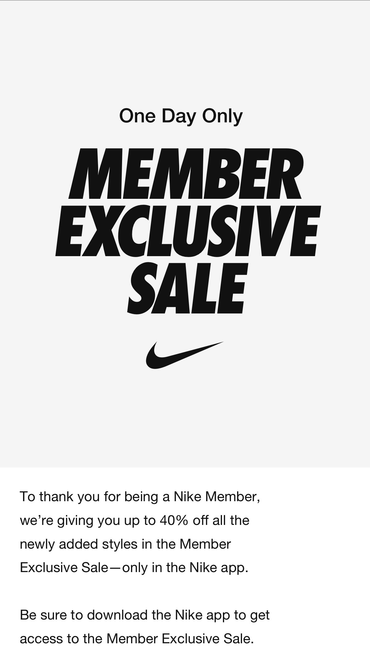 Nike plus +: Member Exclusive Sale 
