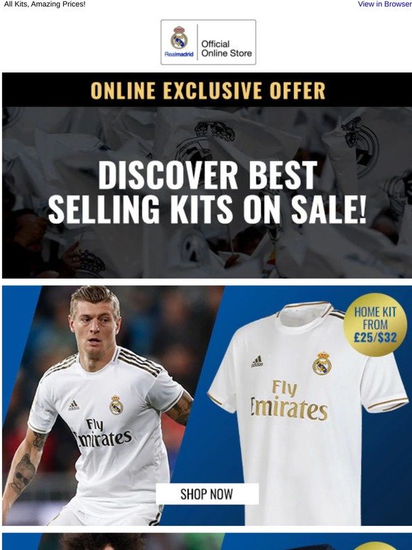 Real Madrid Shop: Complete Your 19/20 Kit Collection! - Milled