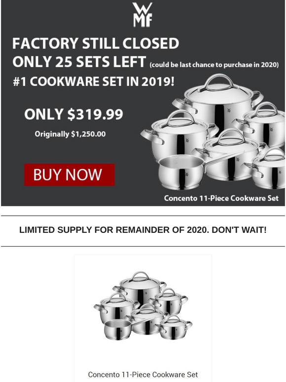 Concento 11 Piece Stainless Steel Cookware Set