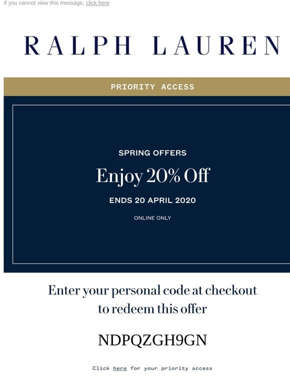 Ralph Lauren IE Email Newsletters: Shop Sales, Discounts, and Coupon Codes - Page 2