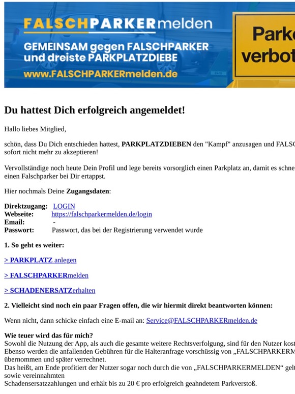 Bitte bervollständige doch gerade noch Dein Profil!