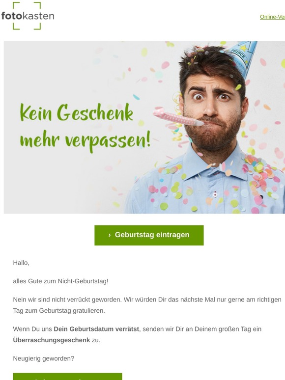 Fotokasten Beerstickr Herzlichen Glückwunsch zum NichtGeburtstag Milled