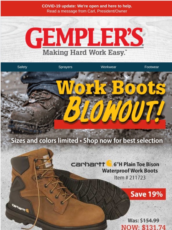 work boots near me open now